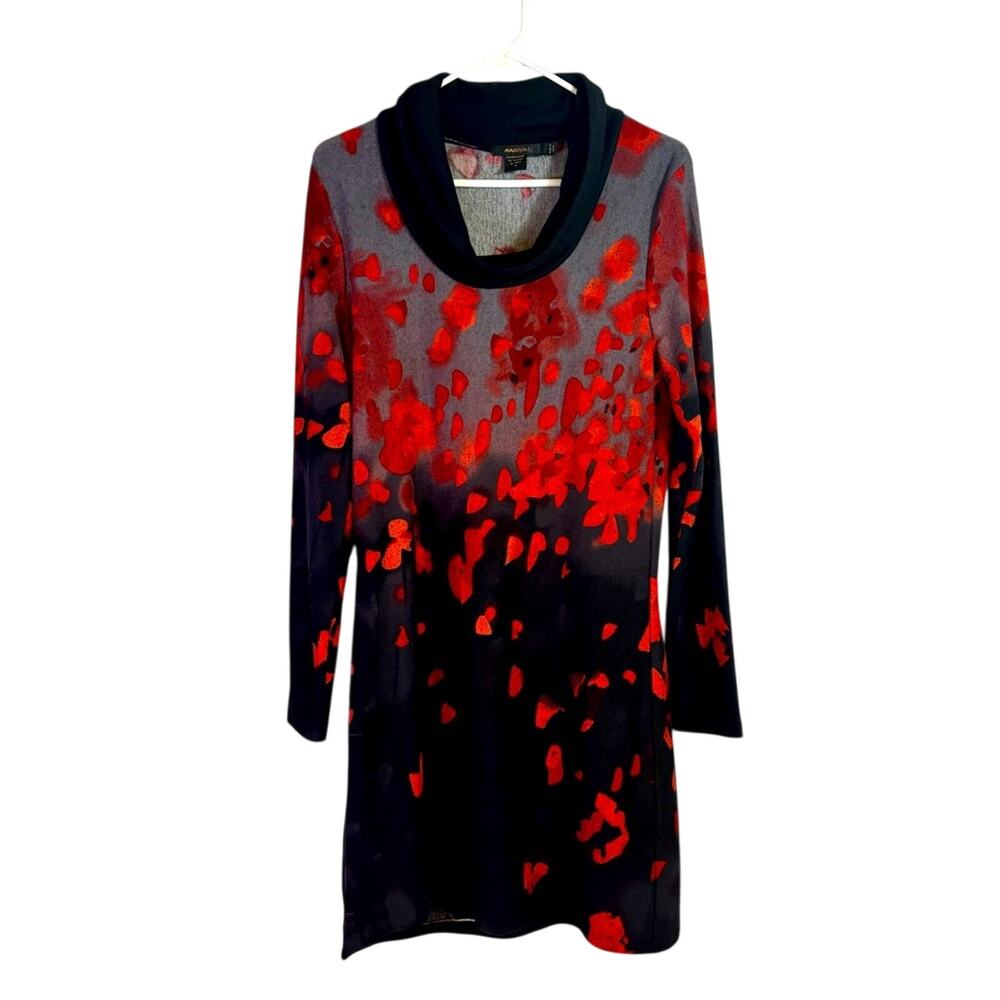Radzoli Black and Red Petals Dress Size Medium 0281